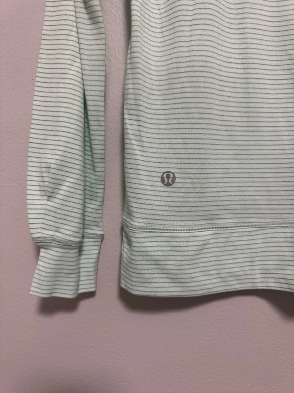 Vintage Lululemon Weightless Crew Mint Green Striped Long Sleeve
